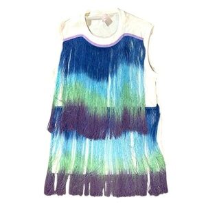 Giamba Paris Giambattista Valli Fringe Ombre Shirt Tassel Haute Couture Sz 40